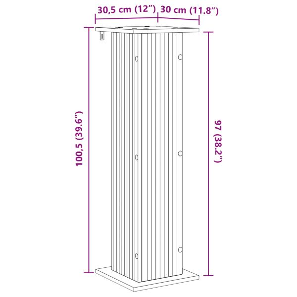 Стойка за растения Бял гланц 30,5 x 30 x 100,5 см