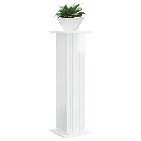 Стойка за растения 2 pcs Бял гланц 30,5 x 30 x 100,5 см