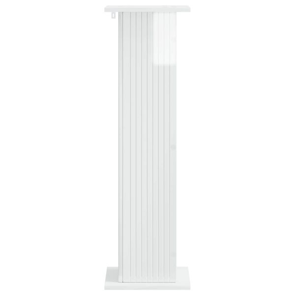 Стойка за растения 2 pcs Бял гланц 30,5 x 30 x 100,5 см