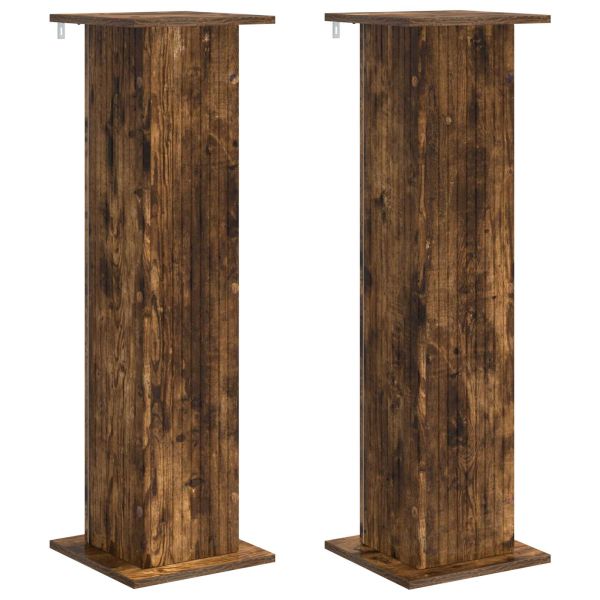 Стойка за растения 2 pcs Опушен дъб 30,5 x 30 x 100,5 см