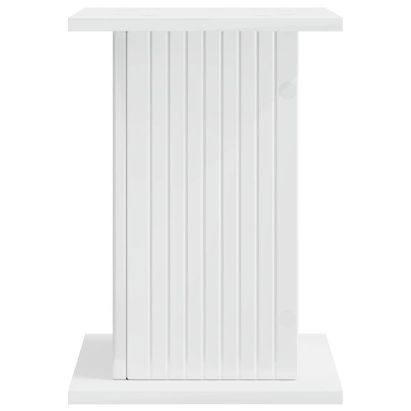 Стойка за растения 2 pcs Бял гланц 30,5 x 30 x 43 см