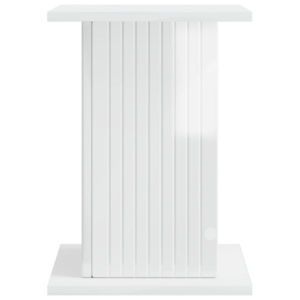 Стойка за растения 2 pcs Бял гланц 30,5 x 30 x 43 см