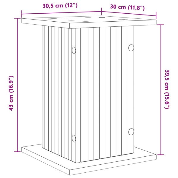 Стойка за растения 2 pcs Бял гланц 30,5 x 30 x 43 см