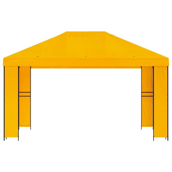 Шатра 4 × 3 m Жълто Полиестер и стомана 190 gsm