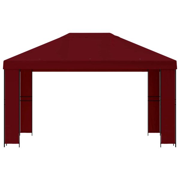 Шатра 4 × 3 m Бургундско червен Полиестер и стомана 190 gsm