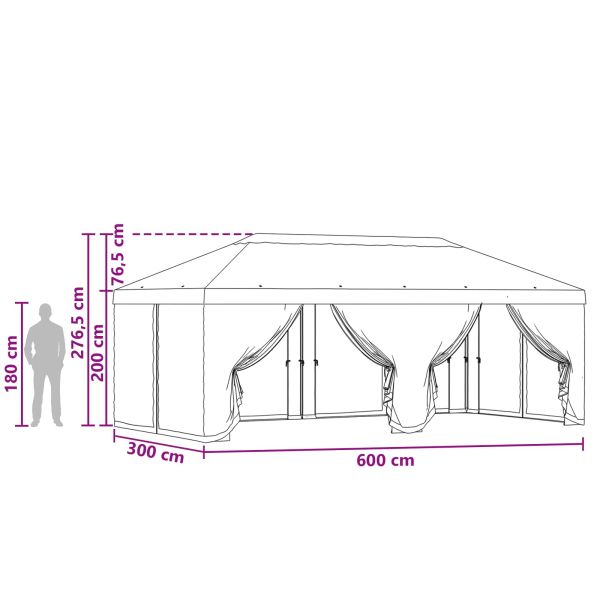 Покривало за беседка с стени 6 x 3 m Бежово Полиестер 190