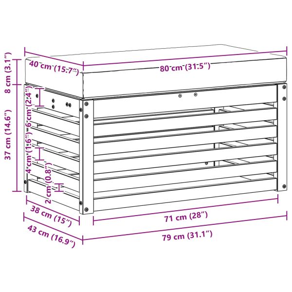 Външна табуретка Бяло 80 x 43 x 45 см Солидно акациево дърво
