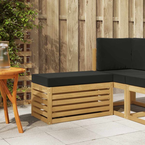 Външна табуретка Бяло 80 x 43 x 45 см Солидно акациево дърво