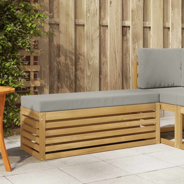 Външна табуретка Бяло 115 x 43 x 45 см Солидно акациево дърво