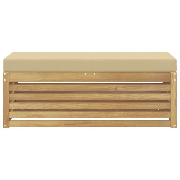 Външна табуретка Бяло 115 x 43 x 45 см Солидно акациево дърво