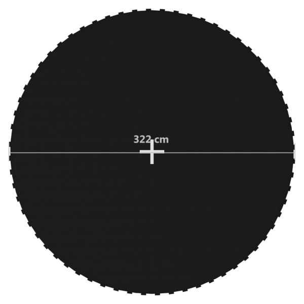Отскачаща повърхност за кръгъл батут 12 Ft/3,66 м черен текстил