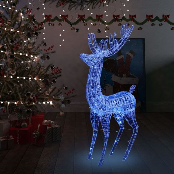 XXL Акрилни коледни елени, 250 LED, 180 см, син