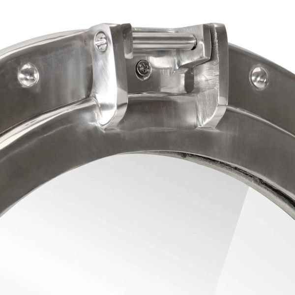 Огледало за стена с илюминатор Ø50 см алуминий и стъкло