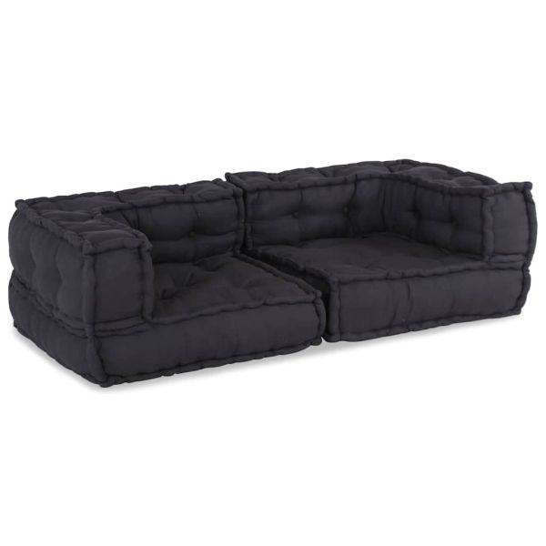 2-местен модулен диван антрацит 140x70x36 плат