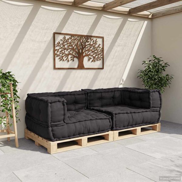 2-местен модулен диван антрацит 140x70x36 плат