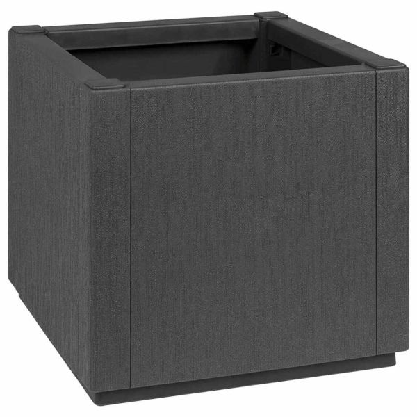 Кутия за цветя в градината Тъмен сив 36 x 36 x 35 см ПП