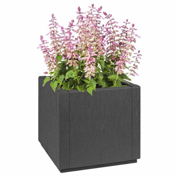 Кутия за цветя в градината Тъмен сив 36 x 36 x 35 см ПП
