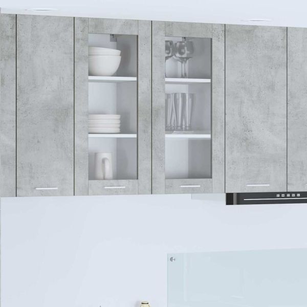 Висящ шкаф Циментено сиво 40 x 31 x 80 см Инженерно дърво