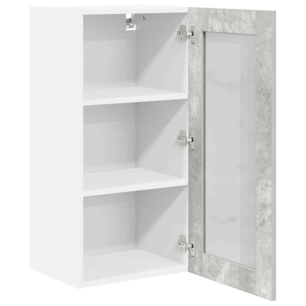 Висящ шкаф Циментено сиво 40 x 31 x 80 см Инженерно дърво