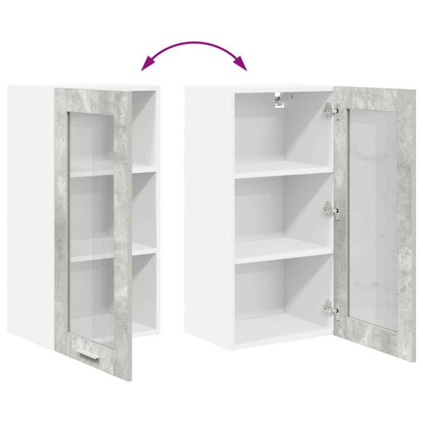 Висящ шкаф Циментено сиво 40 x 31 x 80 см Инженерно дърво
