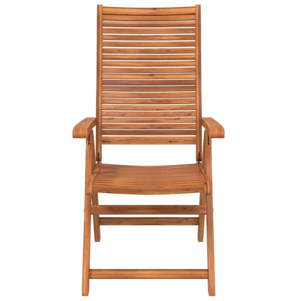 Накланящи градински столове, 4 бр, 56x72x107 см, акация масив