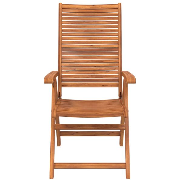 Накланящи градински столове, 8 бр, 56x72x107 см, акация масив