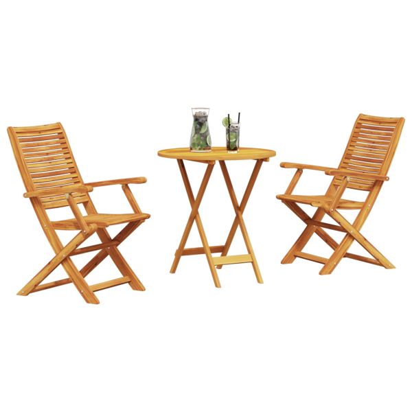 Сгъваем комплект мебели за бистро 3 pcs Кафяво
