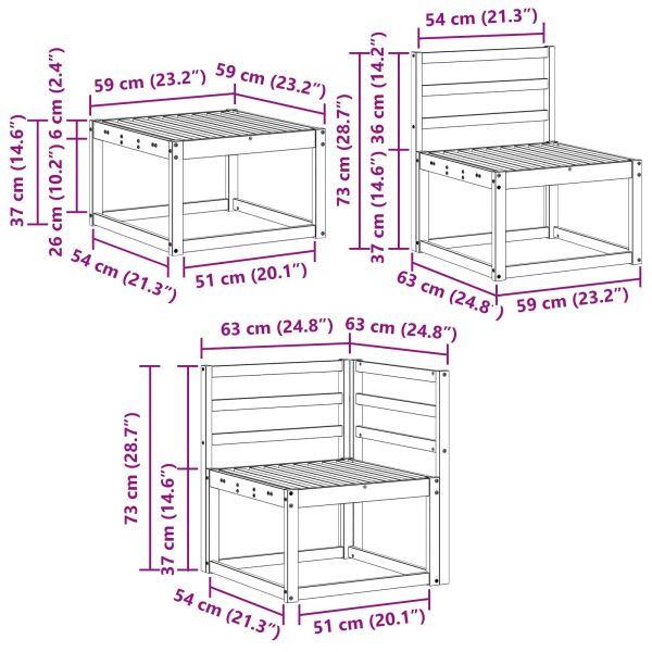 Комплект дивани за открито 8 pcs Натурално