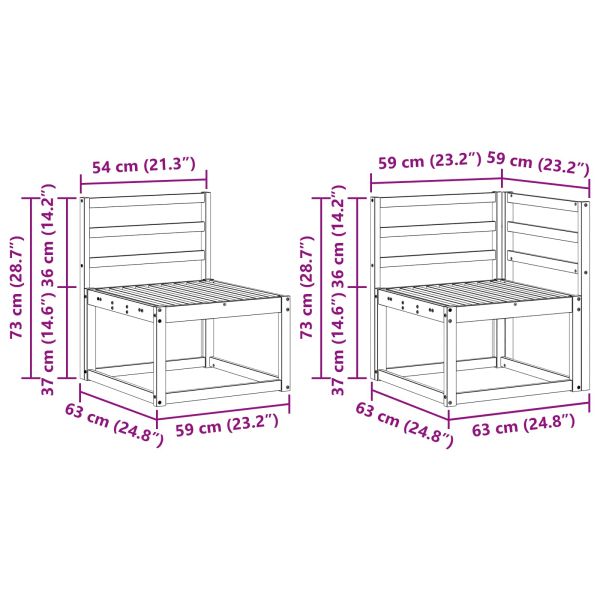 Комплект дивани за открито 7 pcs Натурално