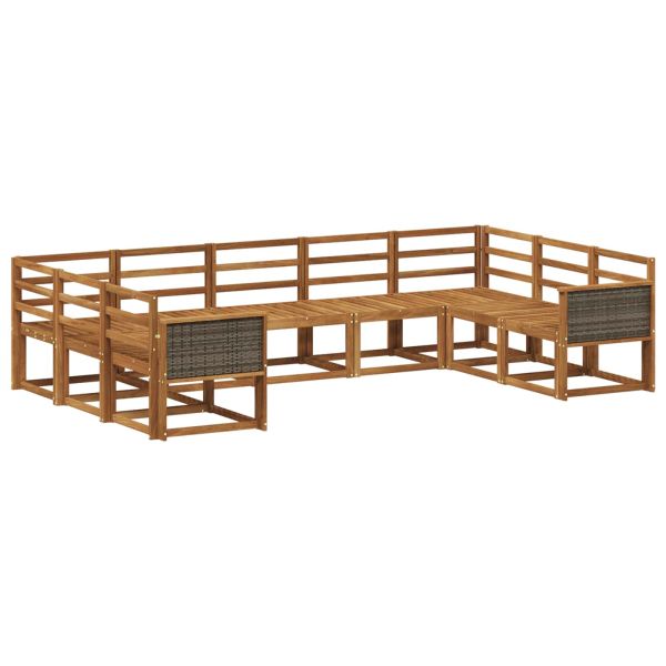 Комплект дивани за открито 9 pcs Натурално