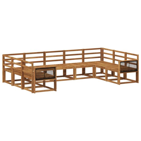 Комплект дивани за открито 9 pcs Натурално