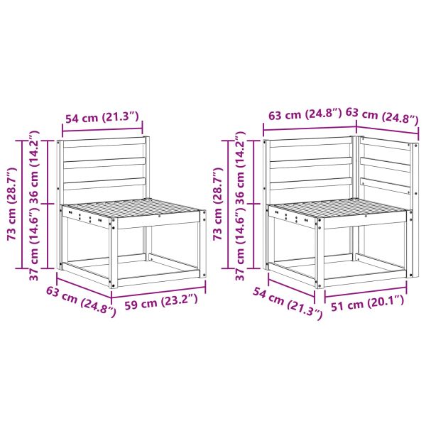 Комплект дивани за открито 9 pcs Натурално