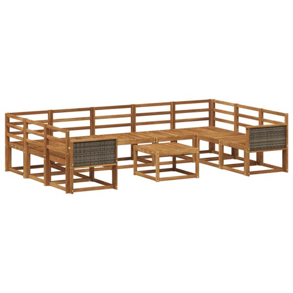 Комплект дивани за открито 10 pcs Натурално
