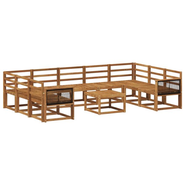 Комплект дивани за открито 10 pcs Натурално