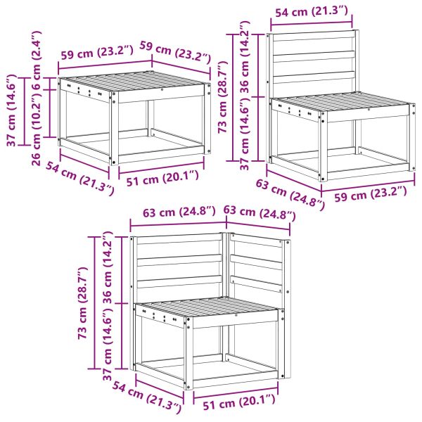 Комплект дивани за открито 11 pcs Натурално