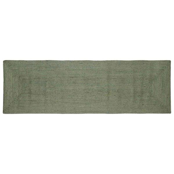Килими за помещение Правоъгълна Маслиненозелено 80 x 300 cm