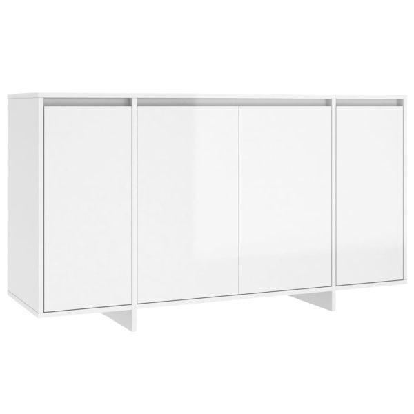 Бюфет бял гланц 135x41x75 см инженерно дърво