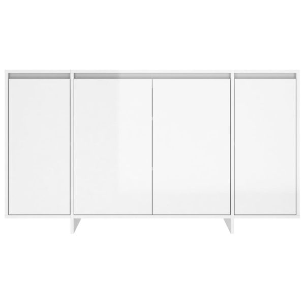 Бюфет бял гланц 135x41x75 см инженерно дърво