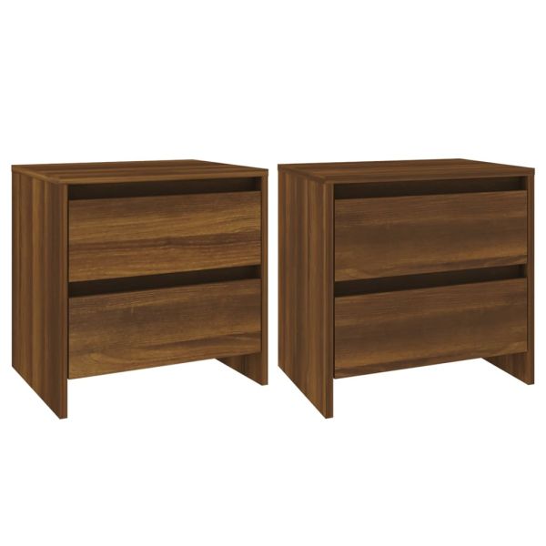 Нощни шкафчета 2 бр кафяв дъб 45x34,5x44,5 см инженерно дърво