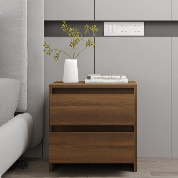 Нощни шкафчета 2 бр кафяв дъб 45x34,5x44,5 см инженерно дърво