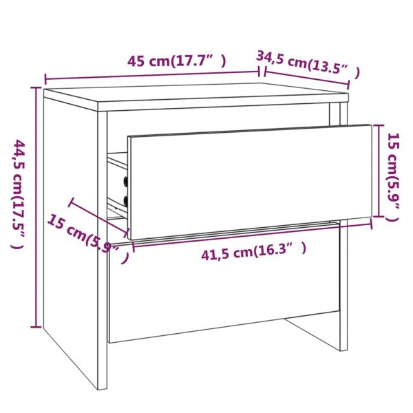 Нощни шкафчета 2 бр кафяв дъб 45x34,5x44,5 см инженерно дърво