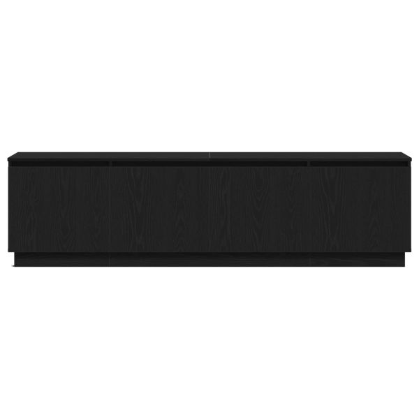 ТВ шкаф с LED Черния дъб 180 x 38 x 49 см Инженерно дърво