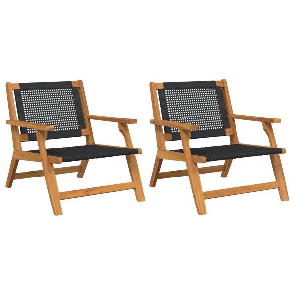 Градинска мебел 2 pcs Черно 67 x 78 x 73 см