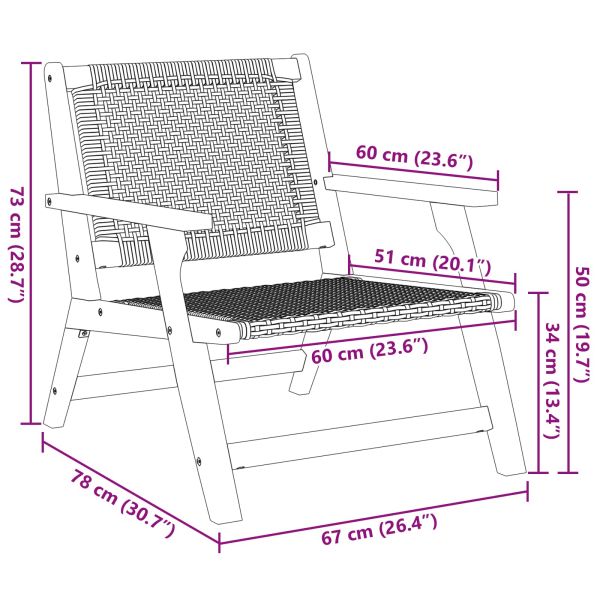 Градинска мебел 2 pcs Черно 67 x 78 x 73 см