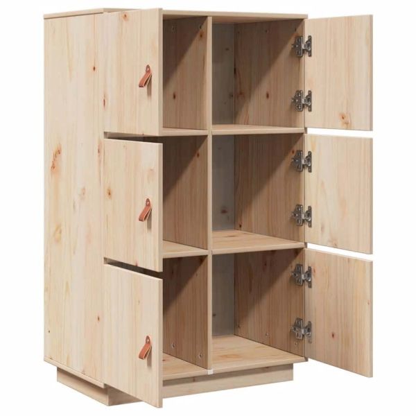 Висок шкаф, 67x40x108,5 см, борово дърво масив