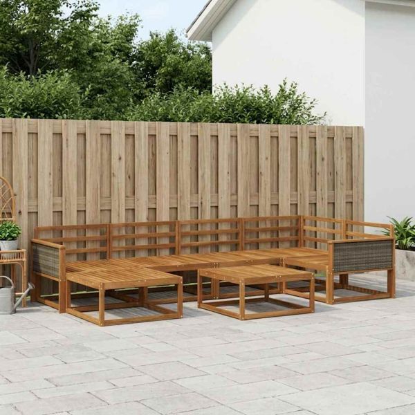 Комплект дивани за открито 7 pcs Натурално