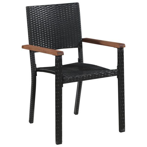 Градински трапезен комплект, 5 части, черен