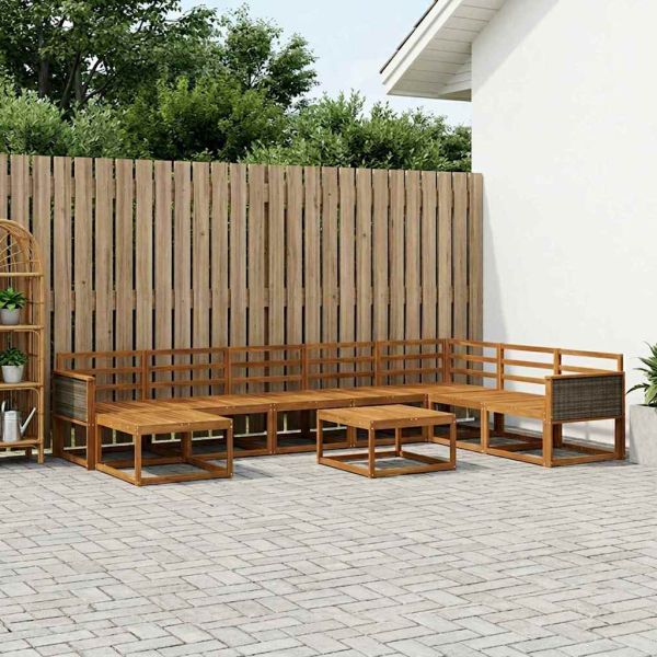Комплект дивани за открито 9 pcs Натурално