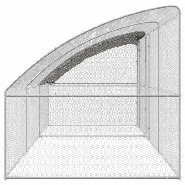 Клетка за пилета 3 pcs Сребрист 600 x 200 x 200 см Стомана и PE