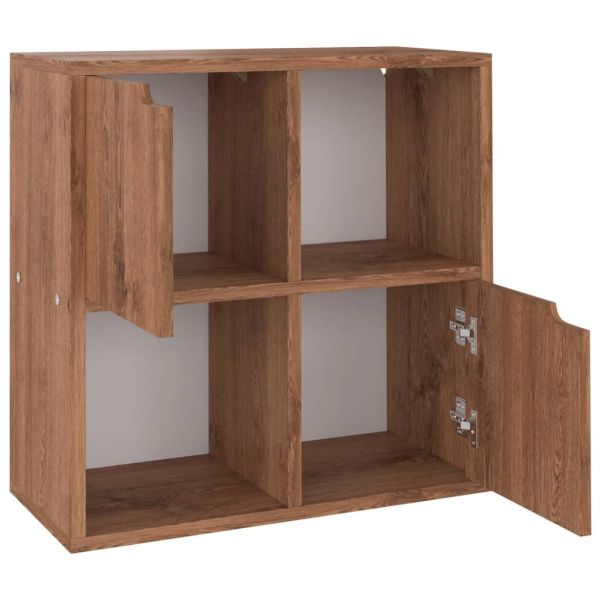 Рафтове за книги, кафяв дъб, 60x27,5x59,5 см, инженерно дърво